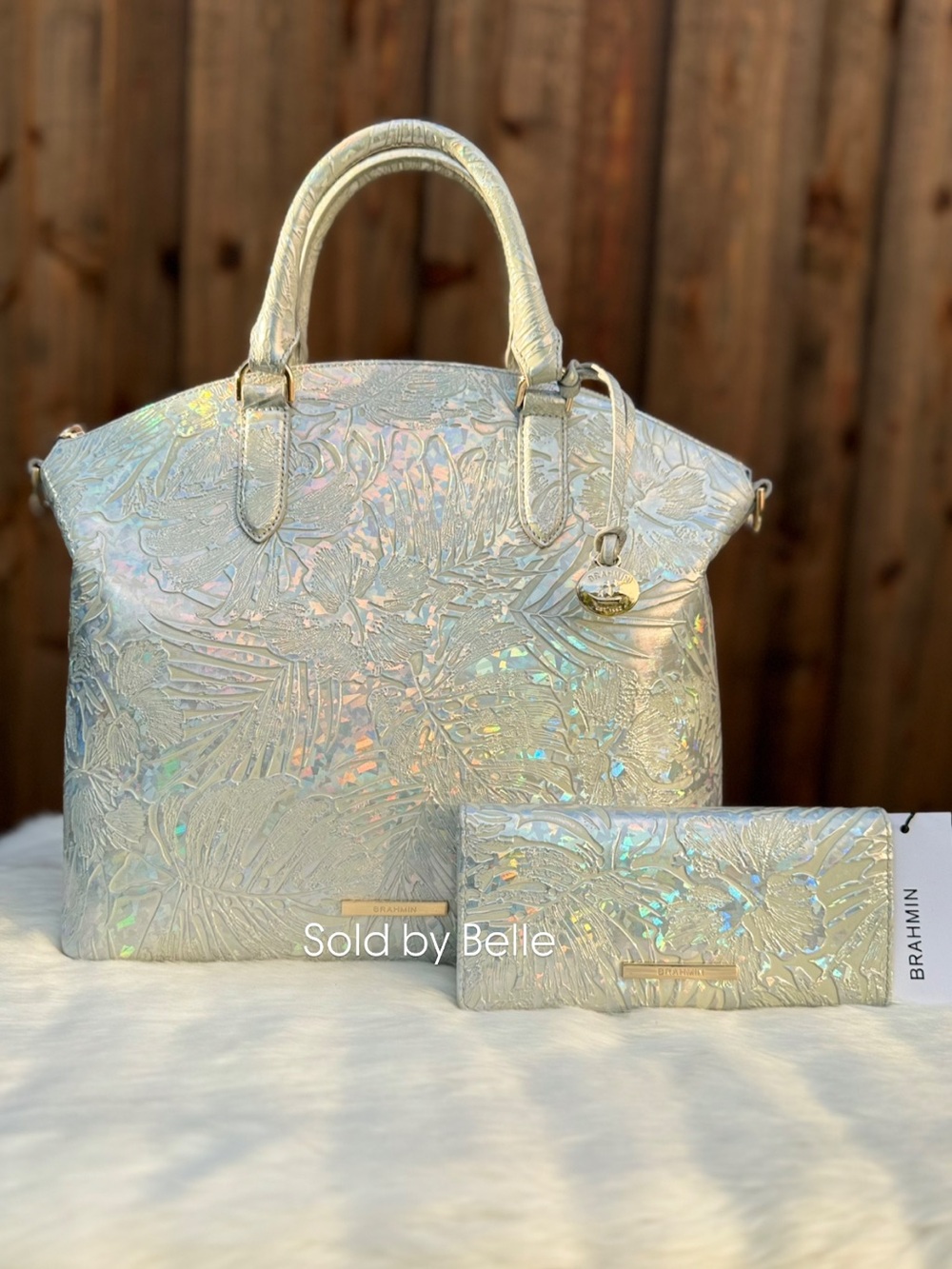 NWT Brahmin Large Duxbury & Ady Wallet Silver Serenade SET - Picture 2 of 6